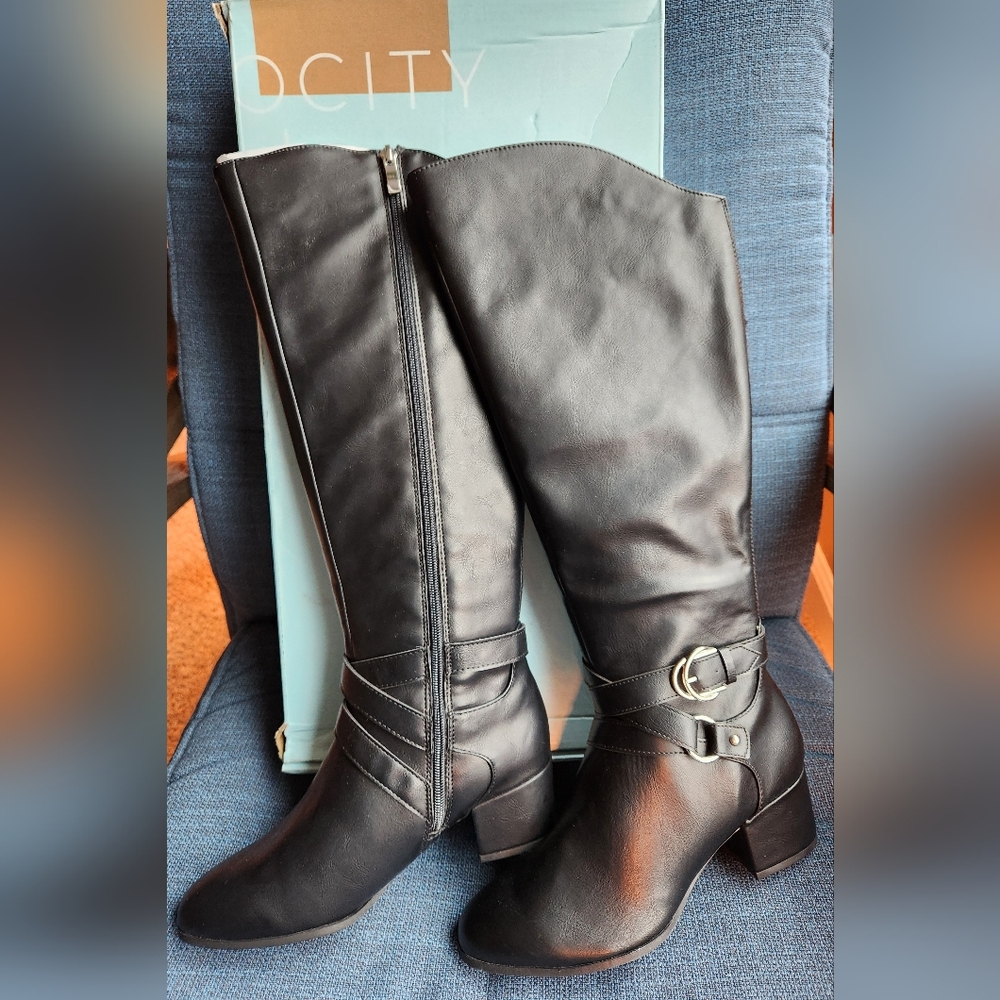 Life Stride Oakley Tall Boots Black size 8W - Picture 2 of 10